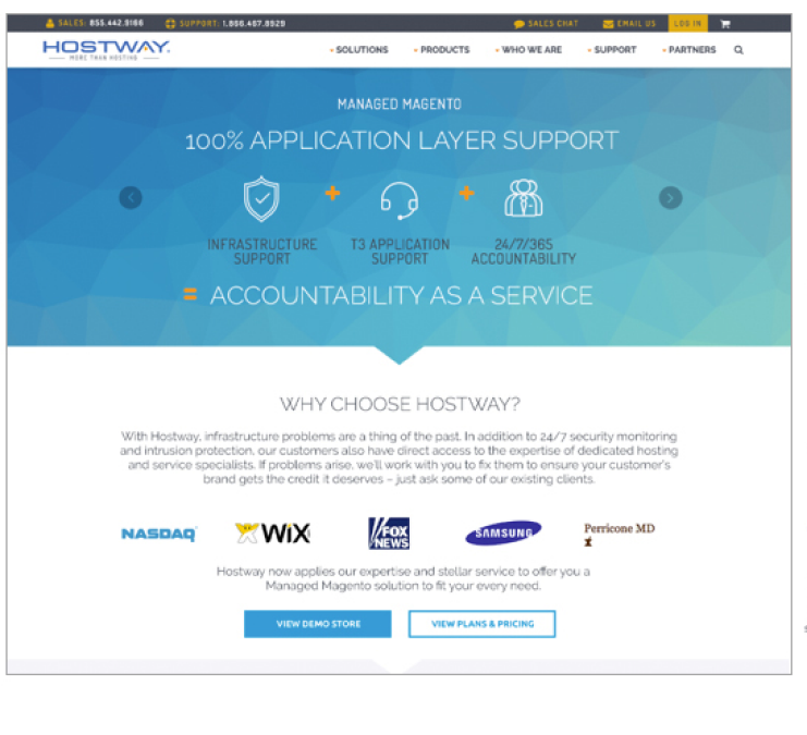 Hostway managed Magento buyer confidence page