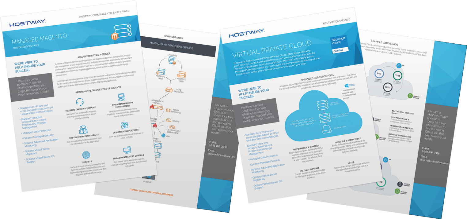Hostway modular cloud sales collateral