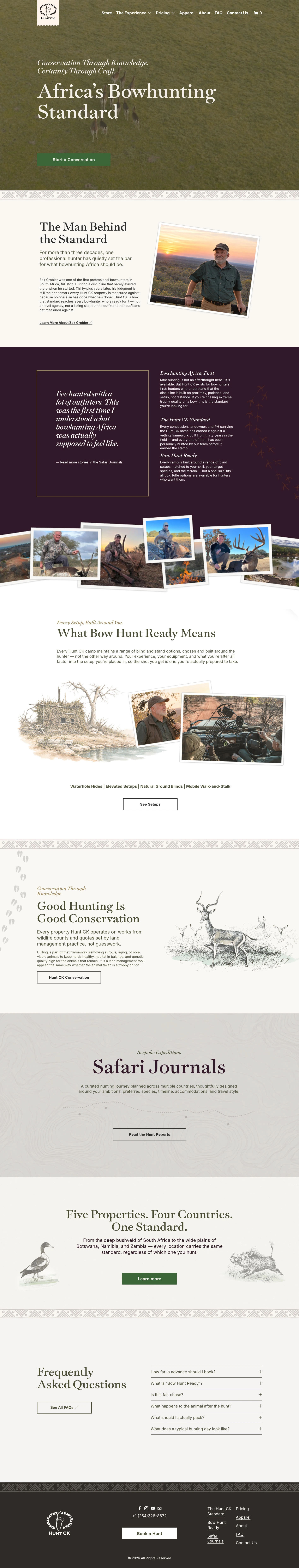 HUNT CK homepage