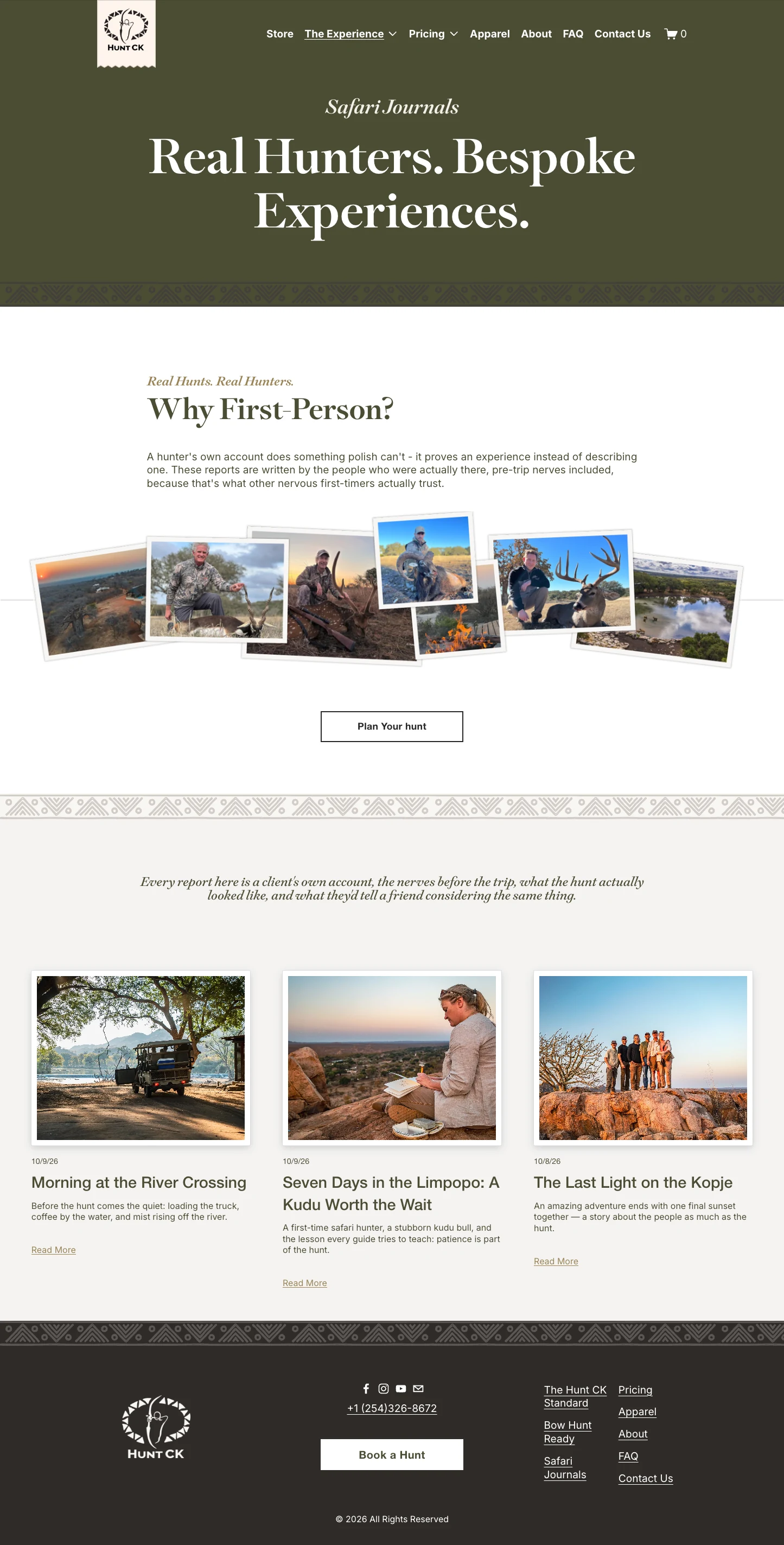 Safari Journals page